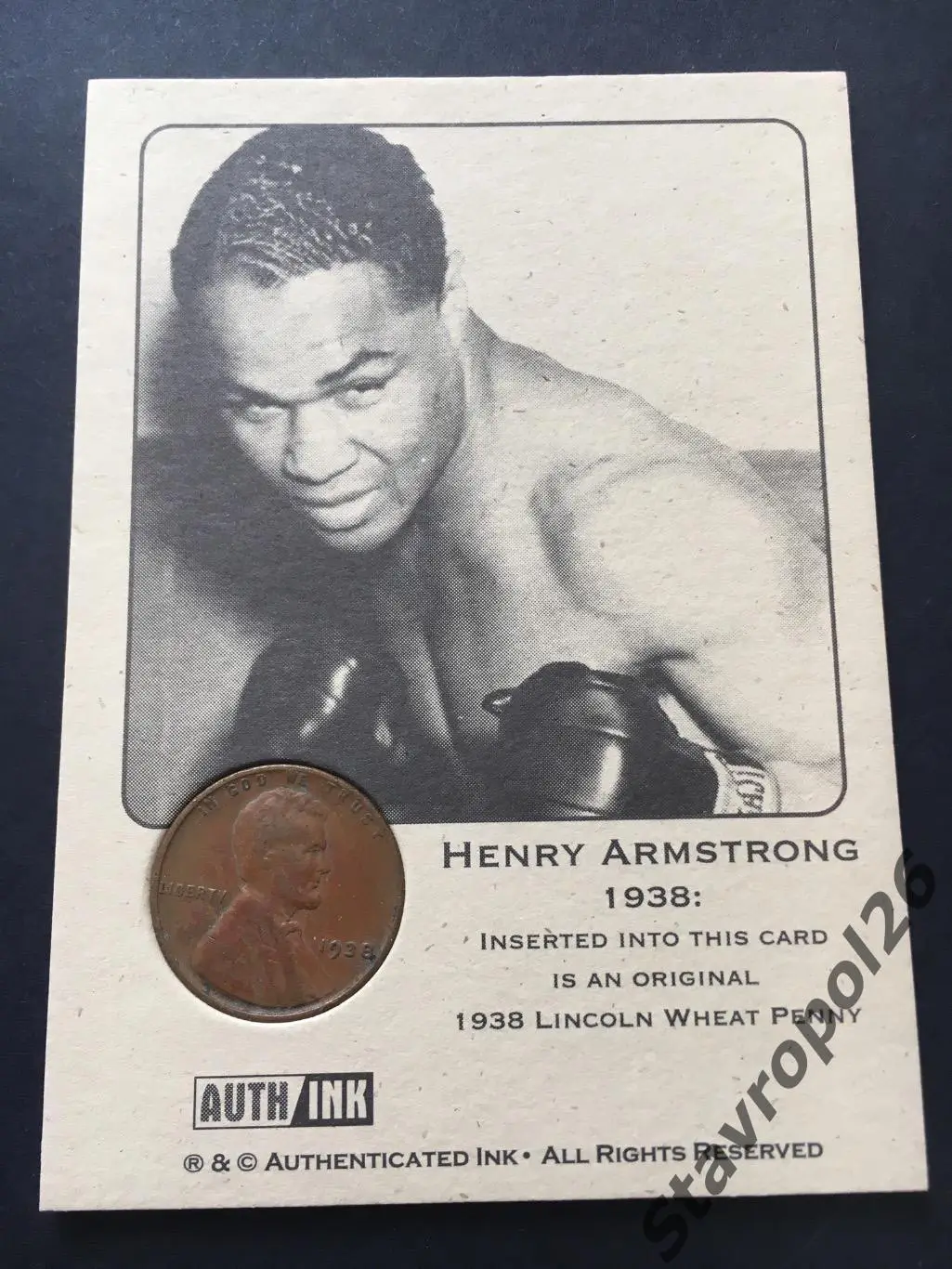 Бокс. карточка Генри Армстронг легенда бокса