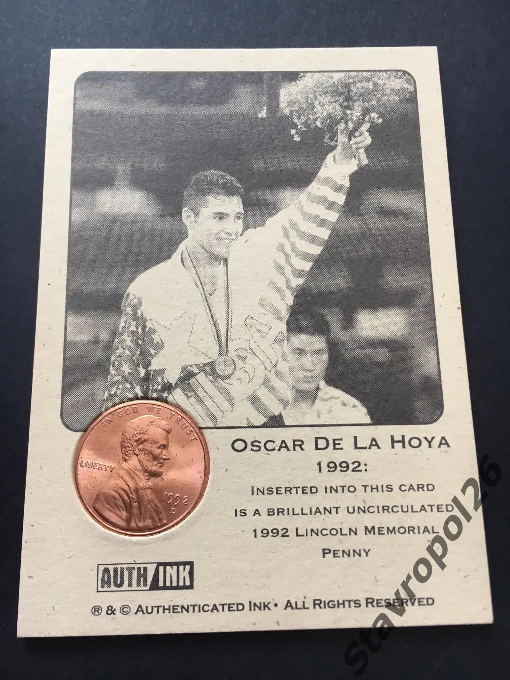 Бокс. карточка Оскар Де Ла Хойя легенда бокса