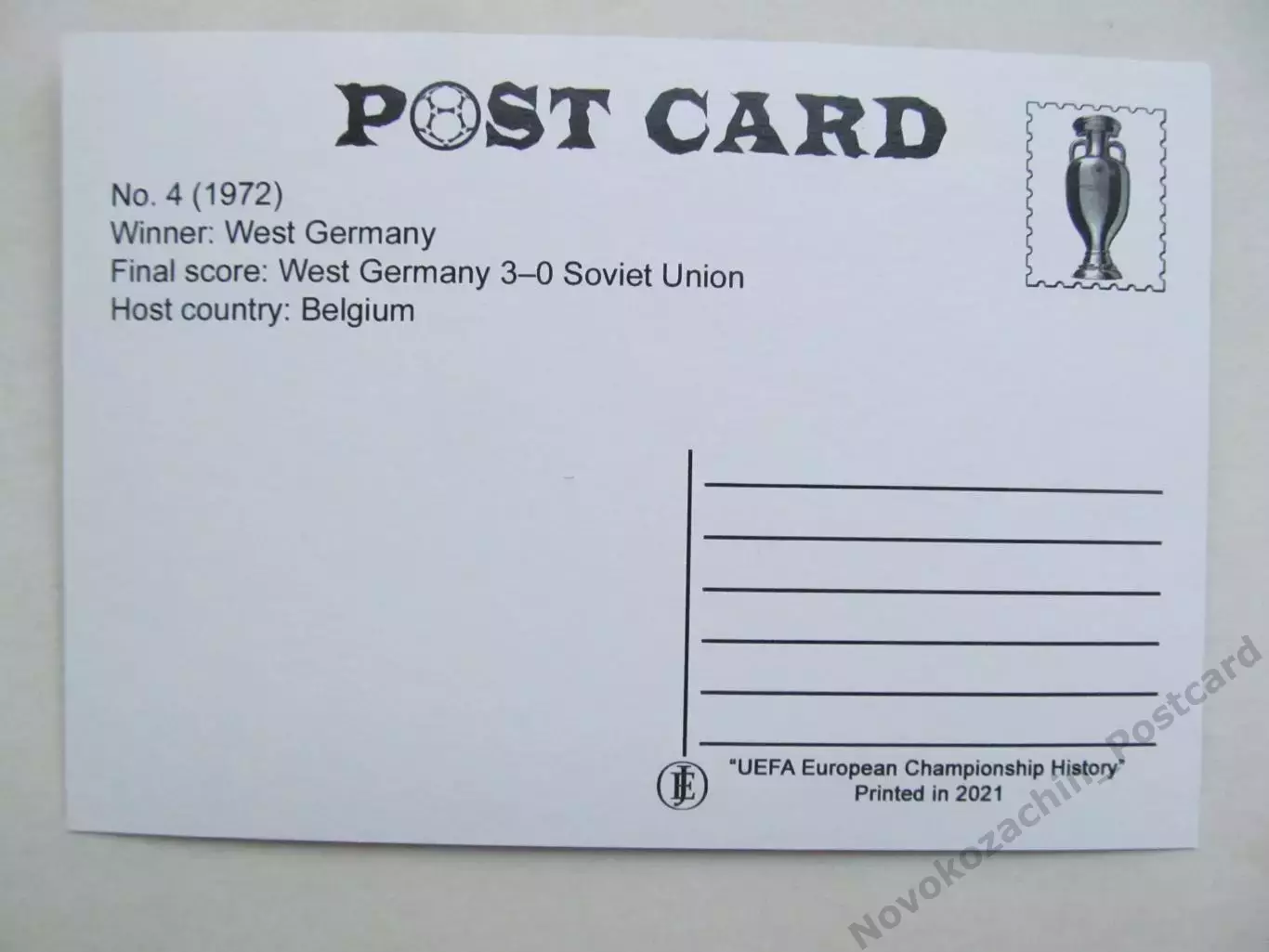 Открытка футбол ЕВРО-1972 финал Брюссель 1