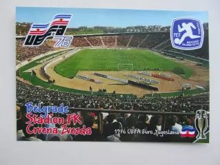 Открытка футбол ЕВРО-1976 финал Белград Стадион Црвена Звезда