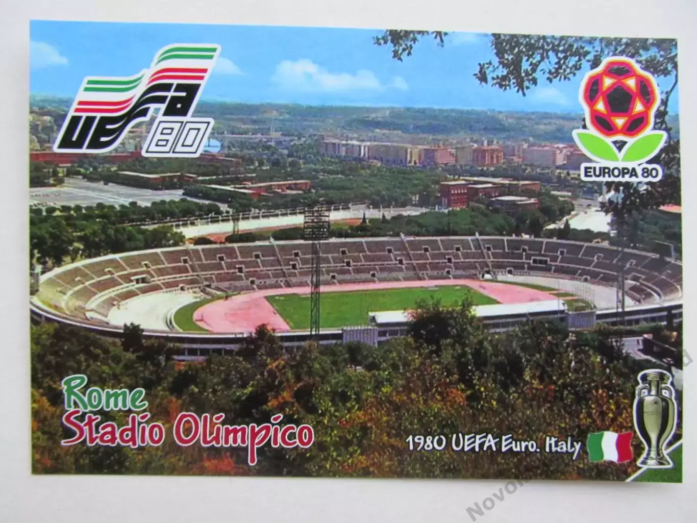 Открытка футбол ЕВРО-1980 финал Рим Стадио Олимпико