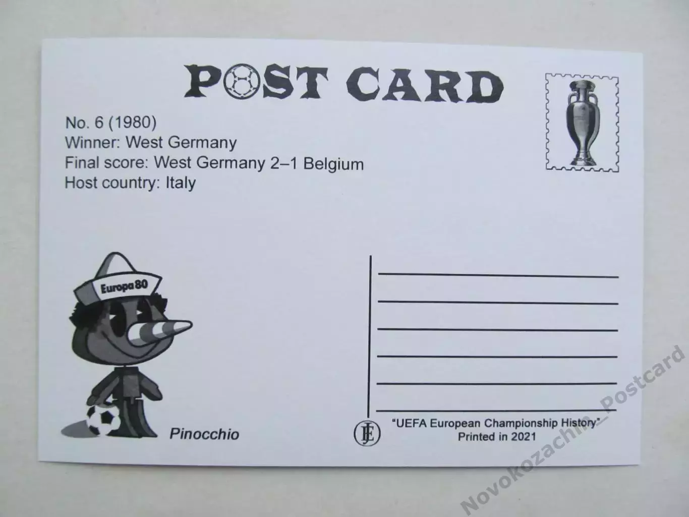 Открытка футбол ЕВРО-1980 финал Рим Стадио Олимпико 1