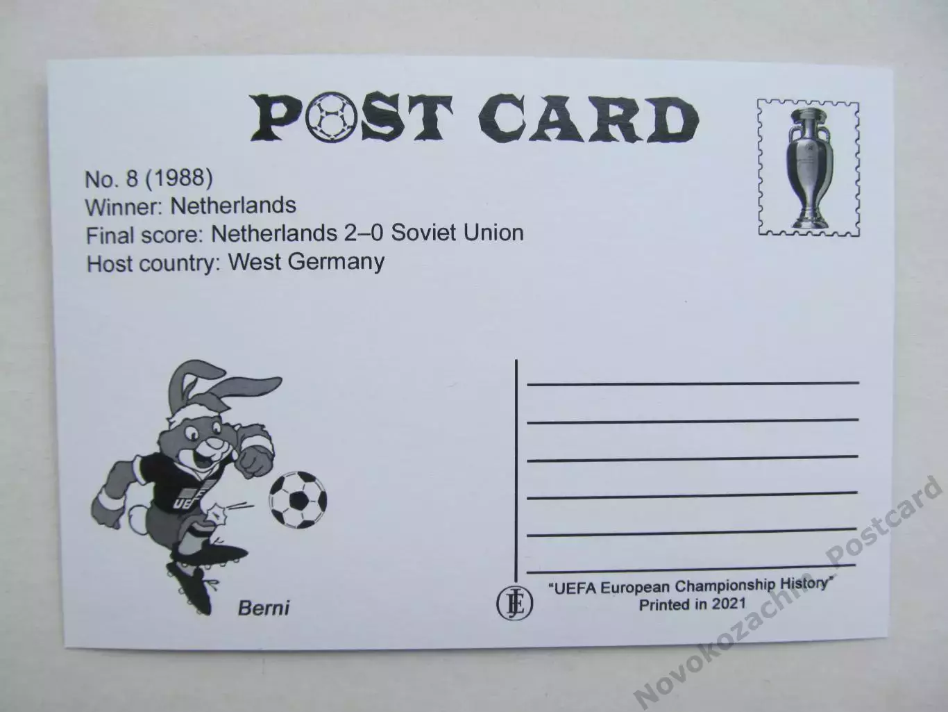 Открытка футбол ЕВРО-1988 финал Берлин Олипиаштадион 1