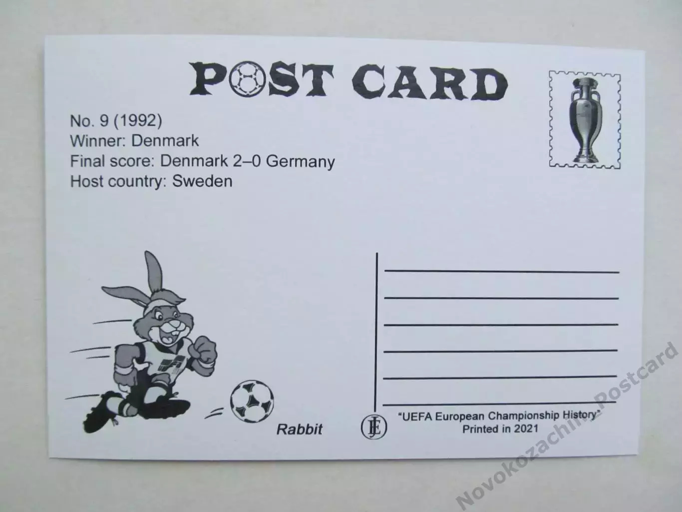 Открытка футбол ЕВРО-1992 финал Гётеборг стадион Уллеви 1