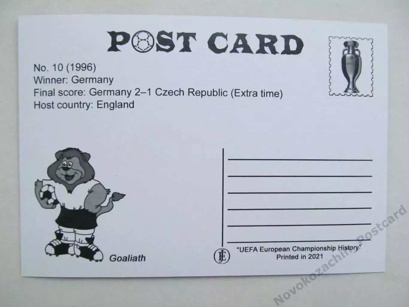 Открытка футбол ЕВРО-1996 финал Лондон Стадион Уэмбли 1