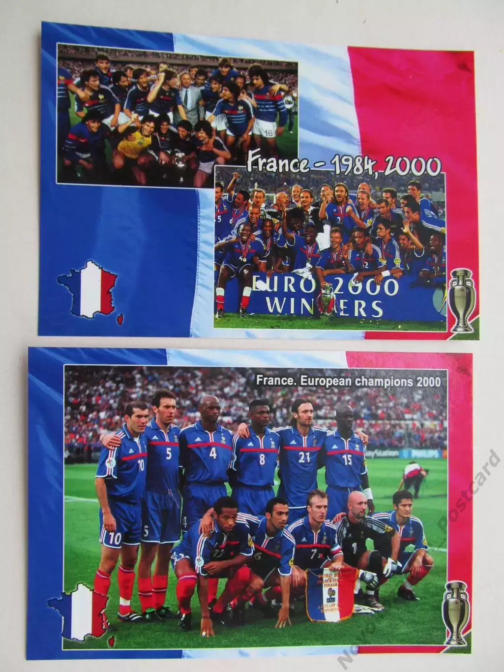 Открытка футбол ЕВРО Франция Чемпионы Европы по футболу (2 шт)
