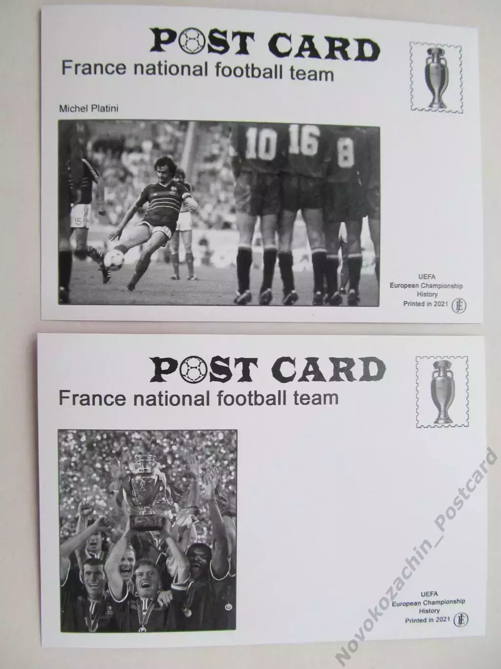 Открытка футбол ЕВРО Франция Чемпионы Европы по футболу (2 шт) 1