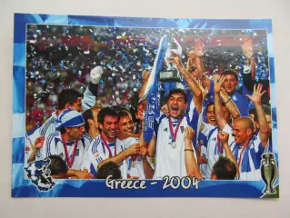 Открытка футбол ЕВРО Греция Чемпионы Европы по футболу