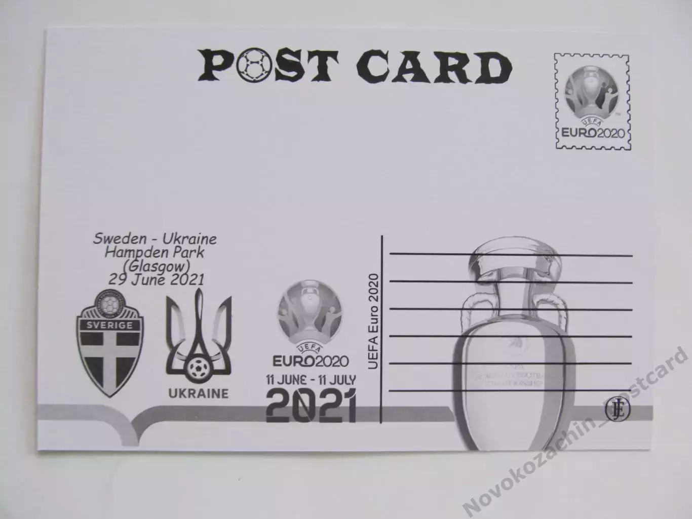Открытка футбол ЕВРО 2020 Швеция - Украина 1