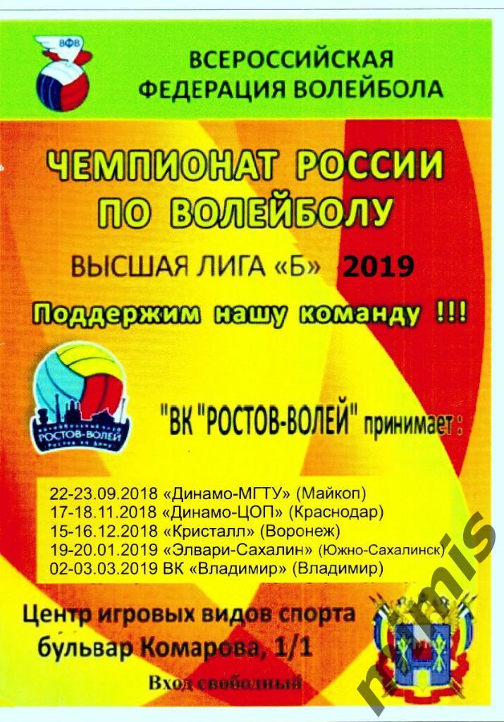 Ростов-Волей - Кристалл Воронеж 2018/2019