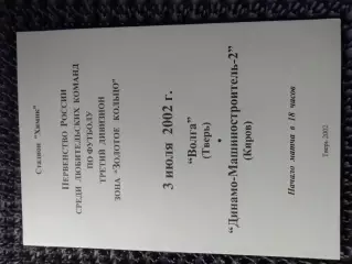 Волга Тверь - Машиностроитель-Динамо-2 Киров 2002