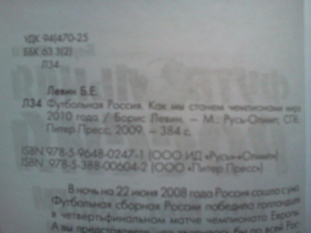 Борис Левин. Футбольная Россия. Как мы станем чемпионами мира 2010 года. 1