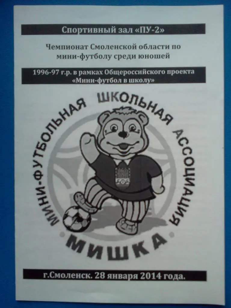 мини-футбол в школу чемпионат Смоленской области 2014 авторская