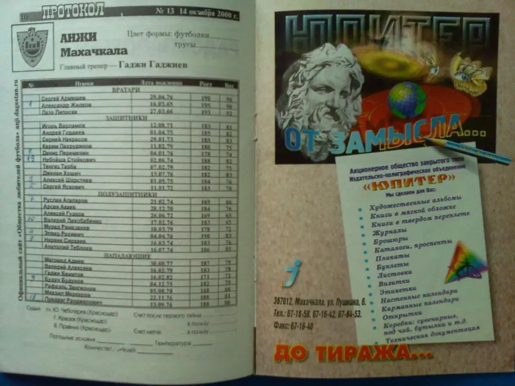 Анжи Махачкала – Динамо Москва 2000 1