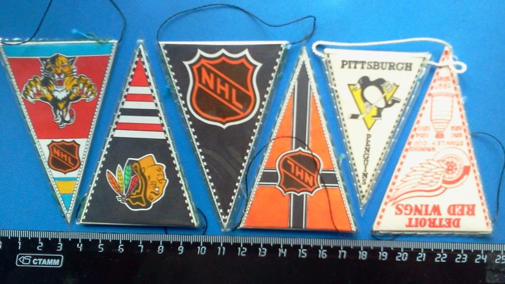 вымпелы (мини-) самодельные хоккей НХЛ Канада клубы ... 32 штуки