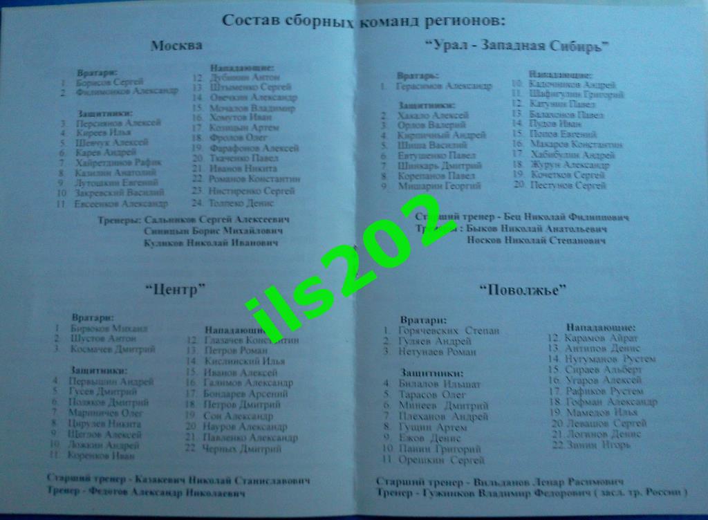 турнир Новокузнецк 06-18.11.2000 юноши / участники на доп. фото в описании 3