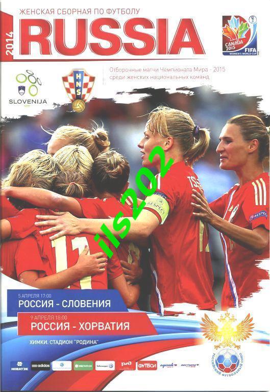 женский футбол: Россия сборная – Словения / Хорватия 2014