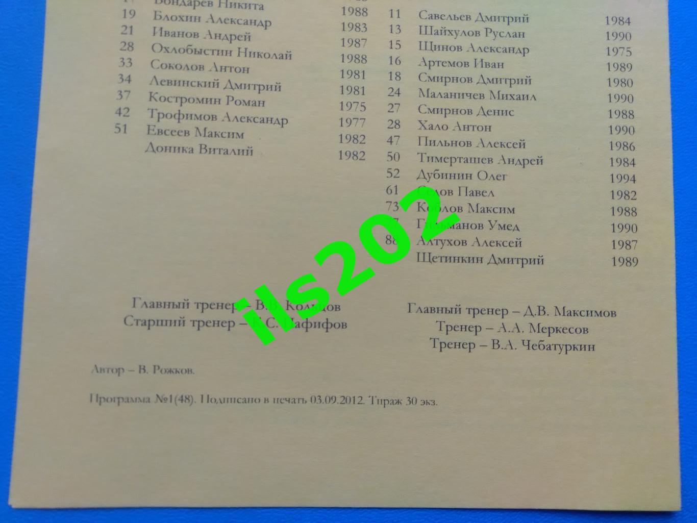 ТХК Тверь - Славутич Смоленск 2012 / 2013 товарищеский матч 1