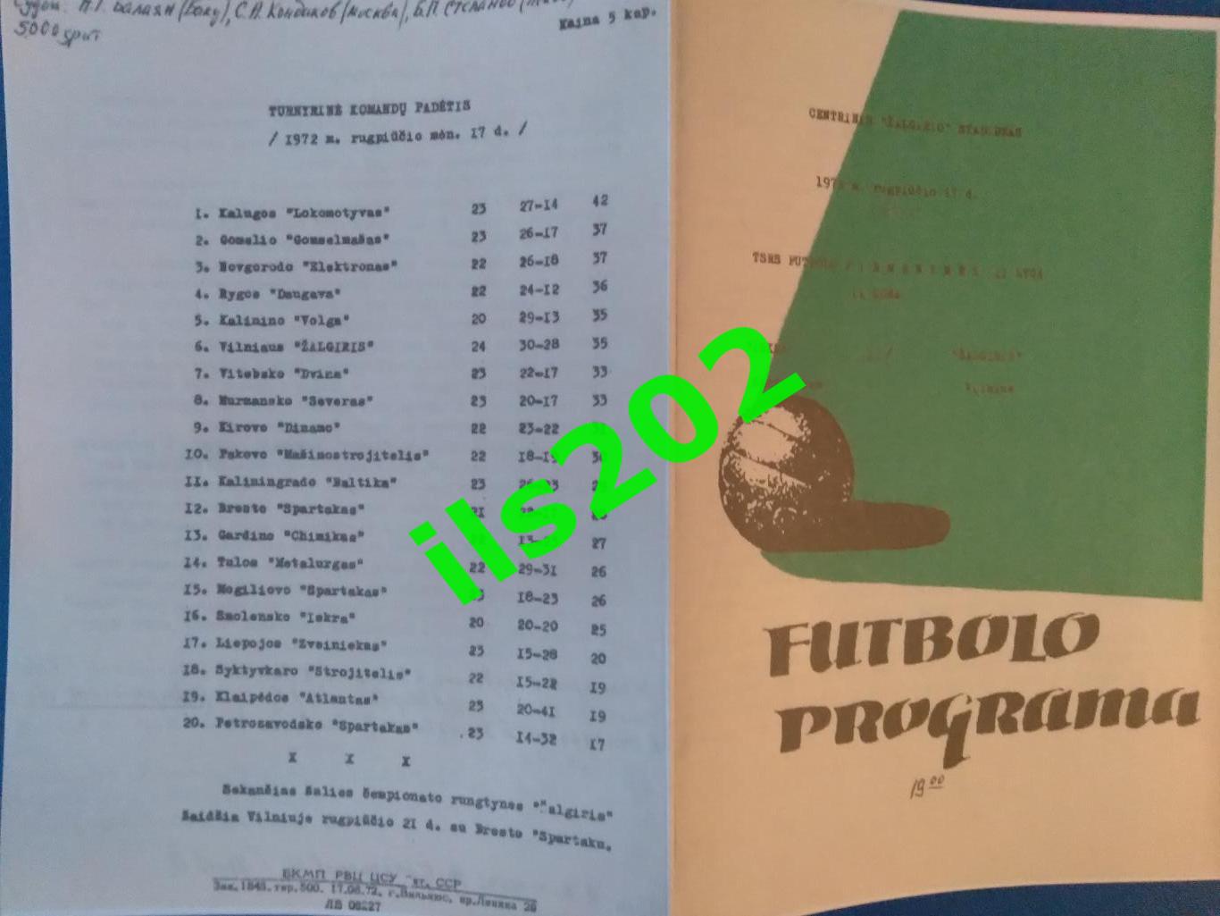 копия цветная Жальгирис Вильнюс - Искра Смоленск 1972