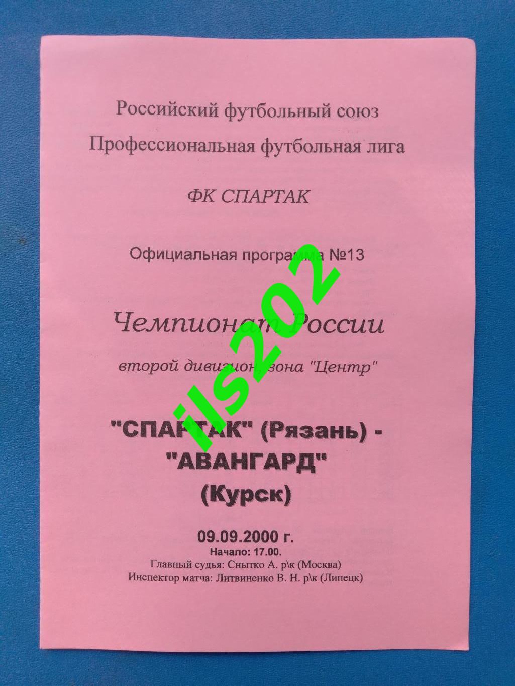Спартак Рязань - Авангард Курск 2000