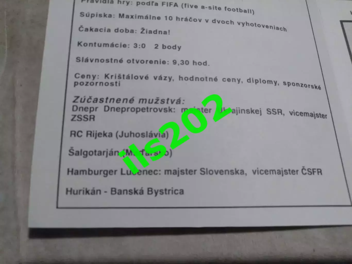 мини-футбол Словакия 1991 международный турнир 2