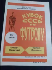 Ротор Волгоград- Химик Дзержинск 1985 кубок