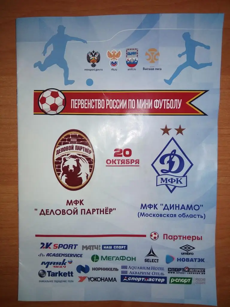 Программка к матчу Деловой Партнер (В.Новгород) - Динамо (Московская область)
