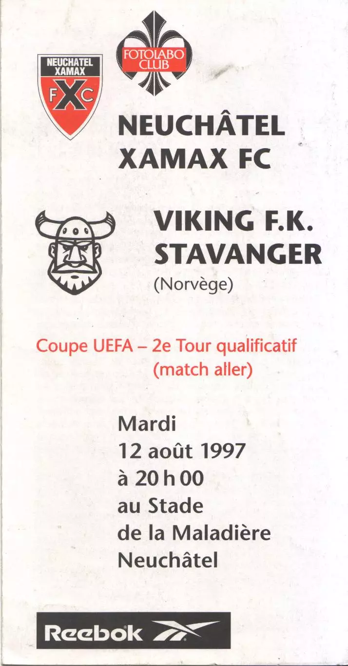 Ксамакс Швейцария - Викинг Норвегия 12.08.1997