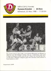 Динамо Дрезден, ГДР - Рома Рим, Италия 23.11.1988