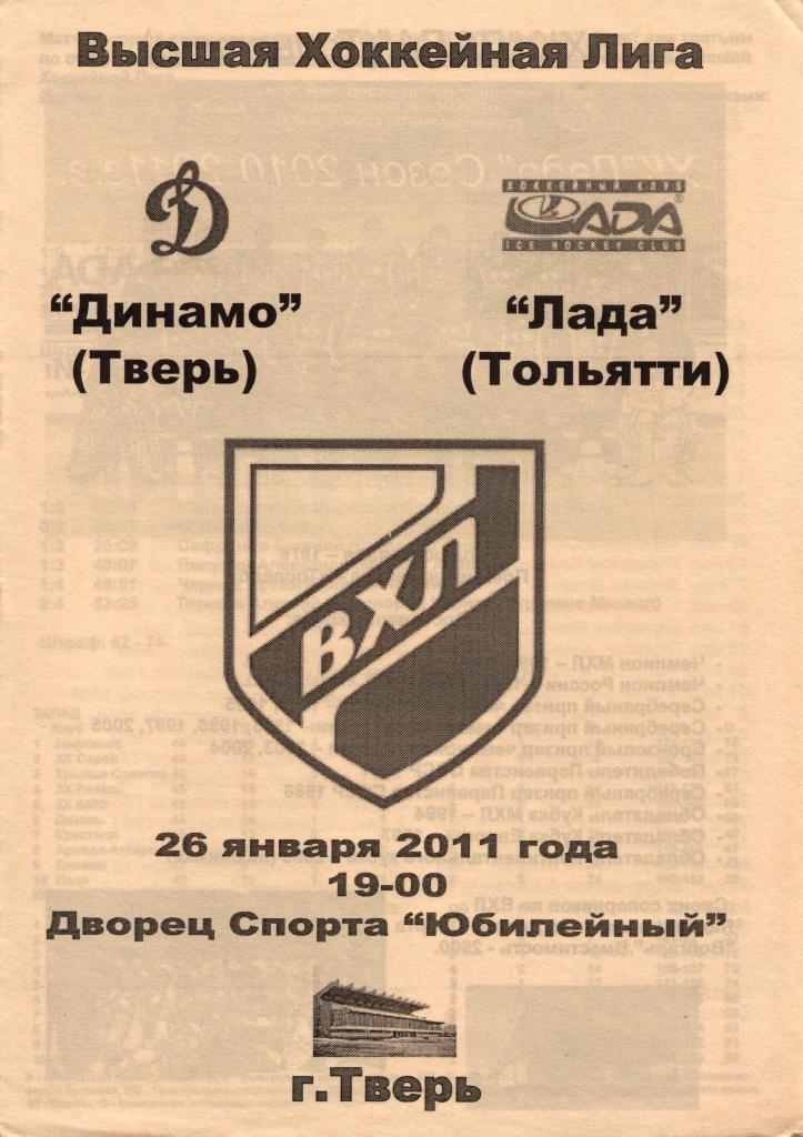 Динамо Тверь - Лада Тольятти 26.01.2011