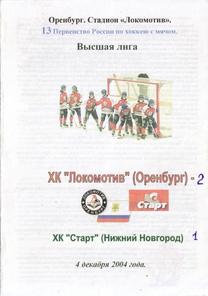 Локомотив Оренбург - Старт Нижний Новгород 04.12.2004
