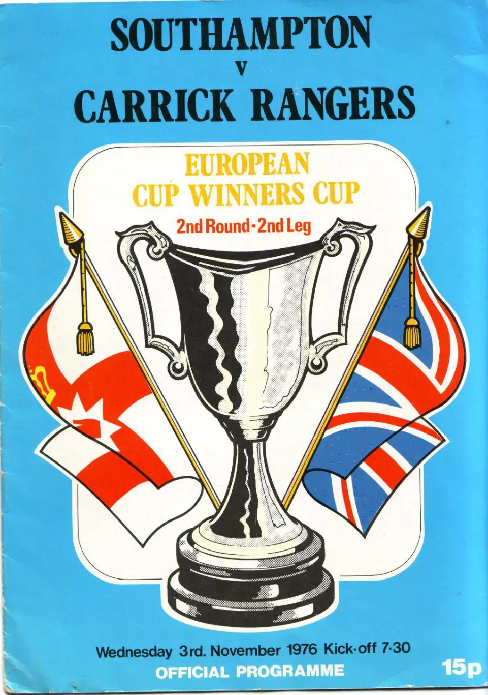 Саутгемптон Англия - Каррик Рейнджерс Северная Ирландия 03.11.1976