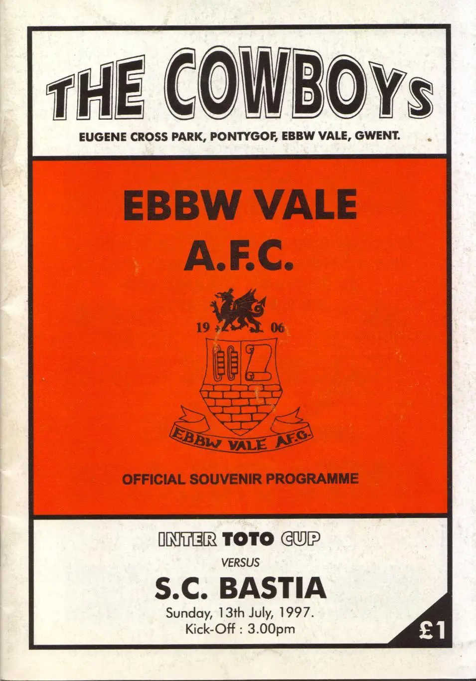 Эбби Вейл Уэльс - Бастия Франция 13.07.1997