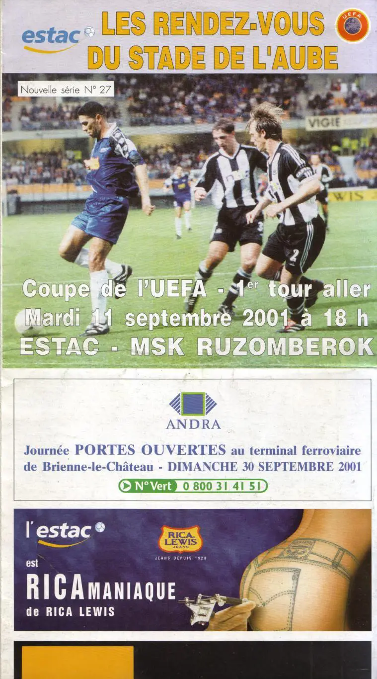 Труа Франция - Ружомберок Словакия 11.09.2001