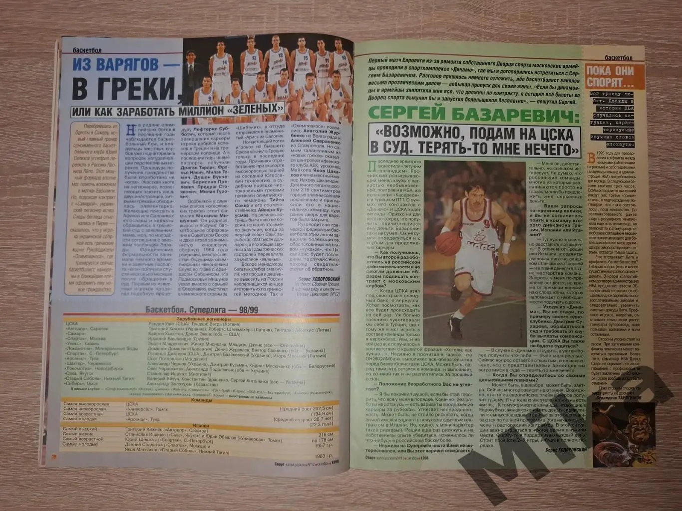 Спорт Калейдоскоп 12-1998 постер Спартак 4