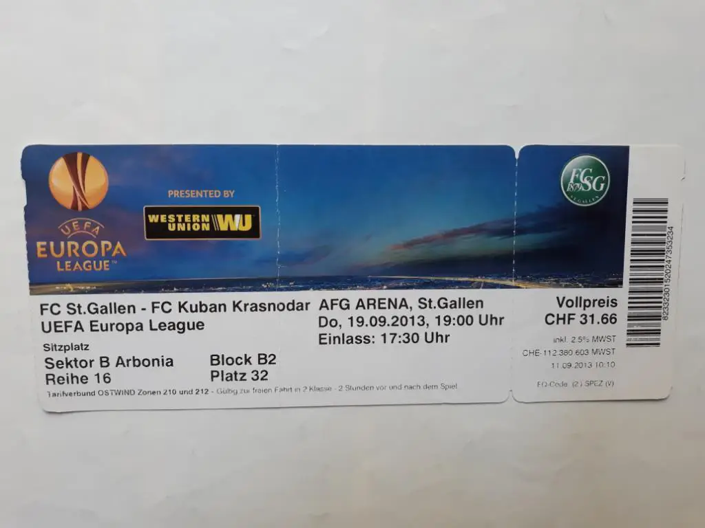 Сент Гален - Кубань 2013