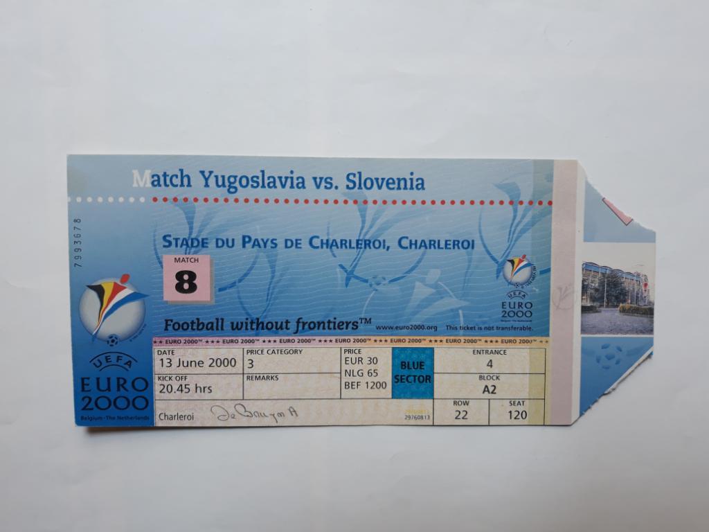 Югославия - Словения, Евро,2000