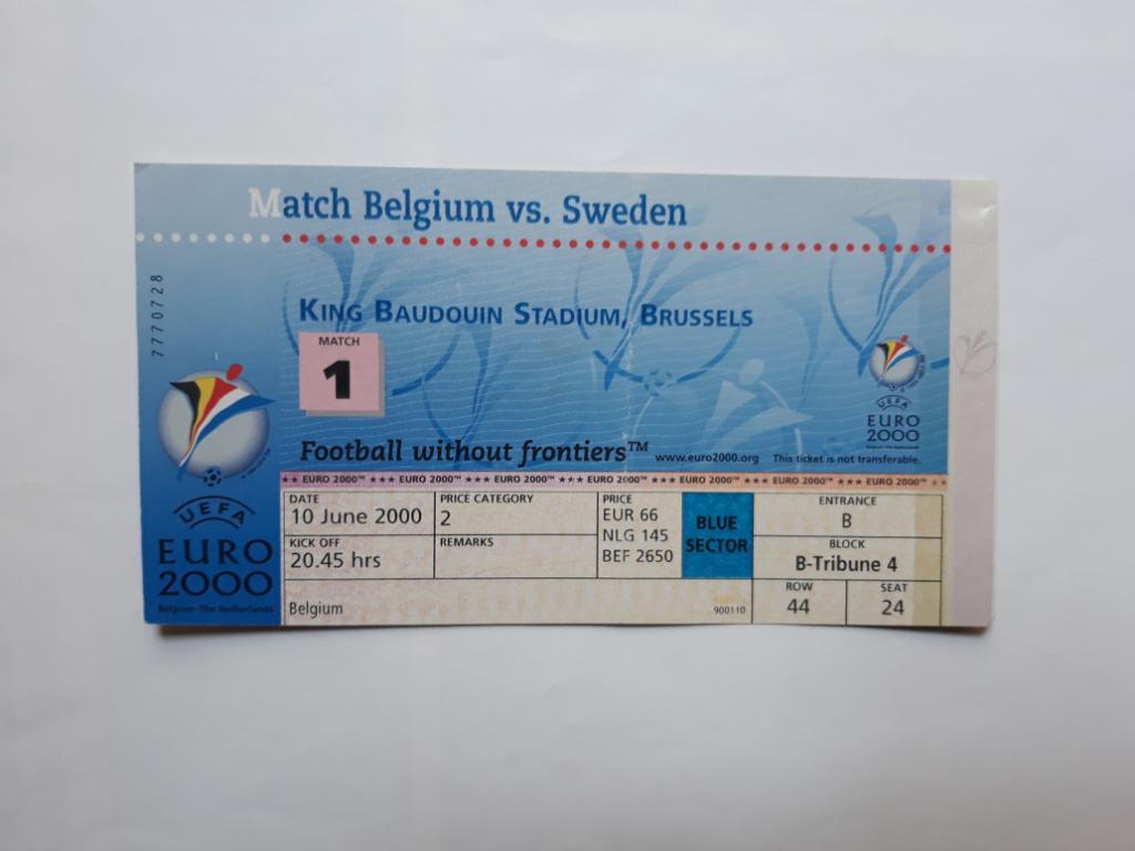Белгия - Швеция, Евро, 2000