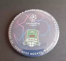 Знак фк Краснодар Лига чемпионов 2020/2021 закатной футбол