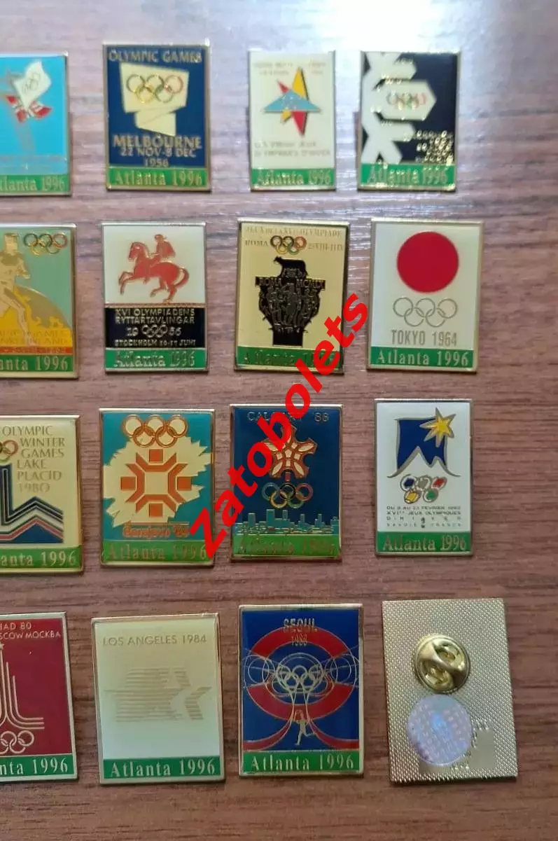 Значки Олимпийские игры эмблема логотип 1932 1996 Атланта США Олимпиада история 2