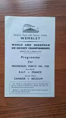 Чемпионат мира и Европы по хоккею 1950 ВВС - Франция / Канада - Бельгия