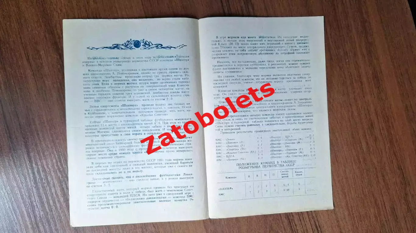 ВМС Москва – Шахтер Донецк 1951 1
