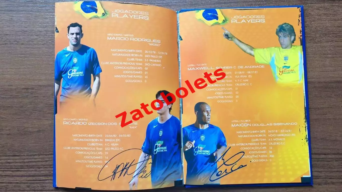 Бразилия Кака Роберто Карлос Роналдиньо Роналдо Кафу Лусио Дида Майкон Жуниньо 6