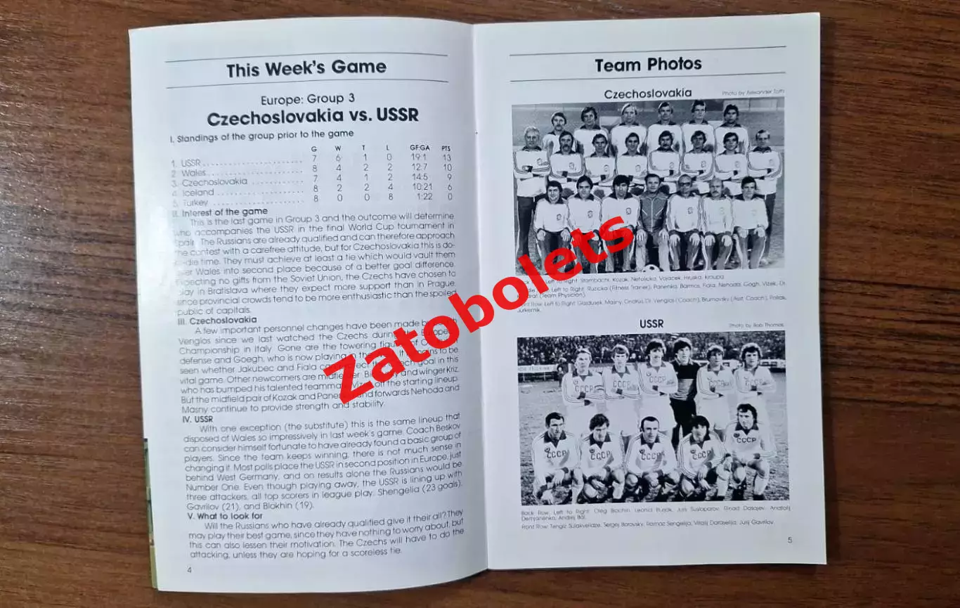 Чехословакия ЧССР СССР 1981 Отборочный матч Чемпионат Мира Globe Kicker Шенгелия 1