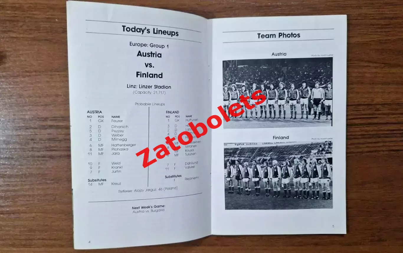 Австрия - Финляндия 1981 Globe Kicker Отборочный матч Чемпионата Мира 1982 2