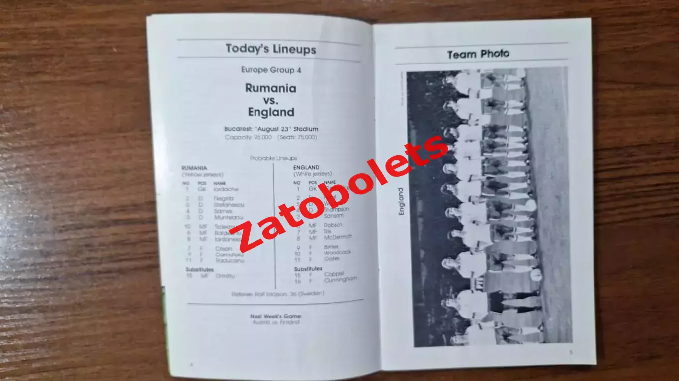 Румыния - Англия 1981 Globe Kicker Отборочный матч Чемпионата Мира 1982 1