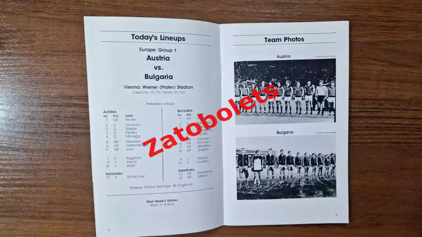 Австрия - Болгария 1981 Globe Kicker Отборочный матч Чемпионата Мира 1982 1