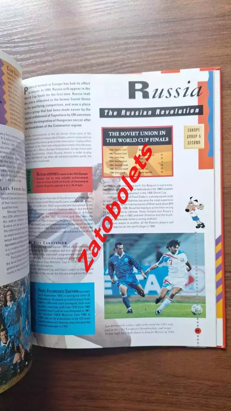 Футбол Чемпионат Мира 1994 Официальная книга / журнал сборная России 3