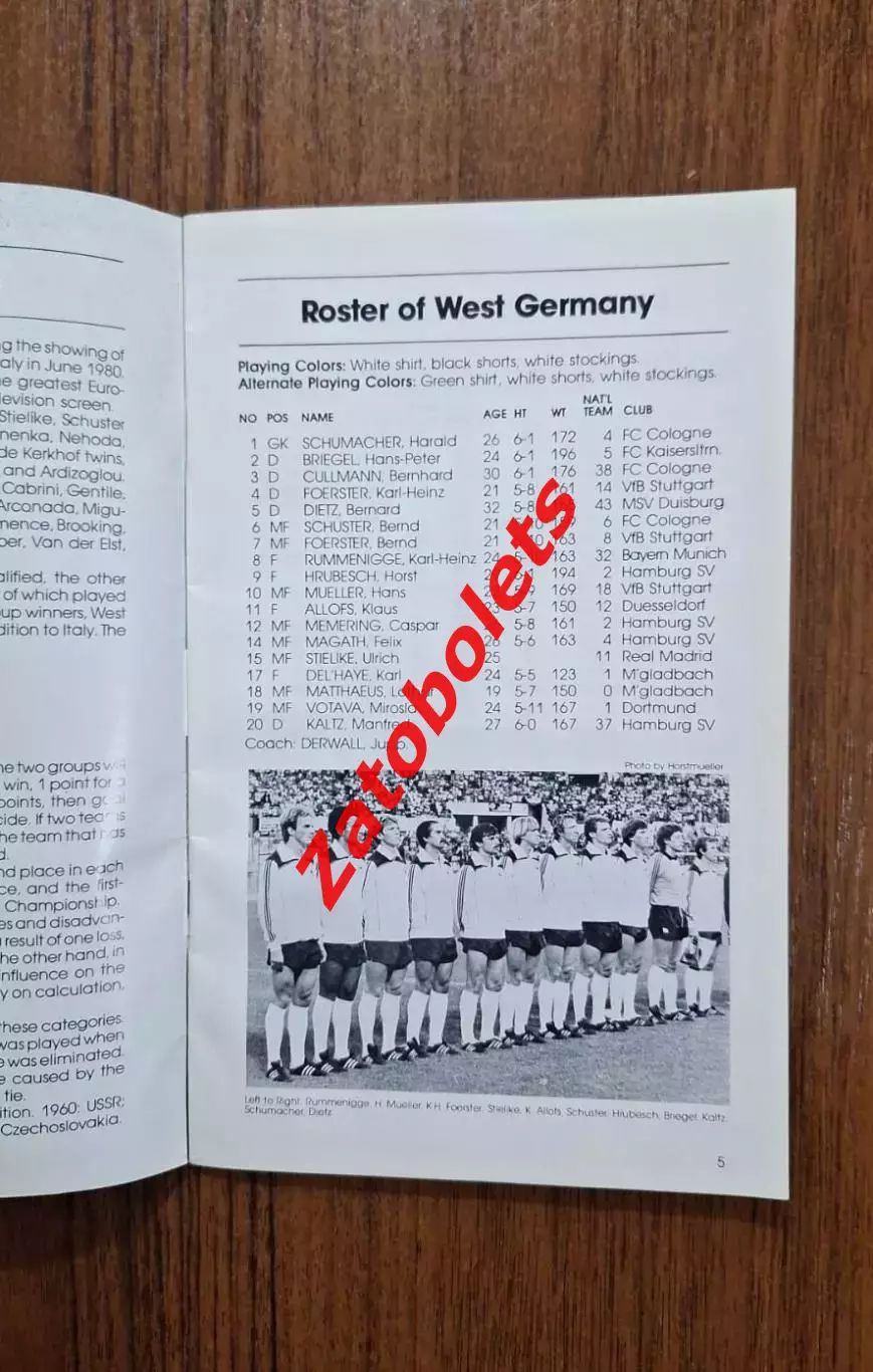 Чемпионат Европы 1980 Globe Kicker 2