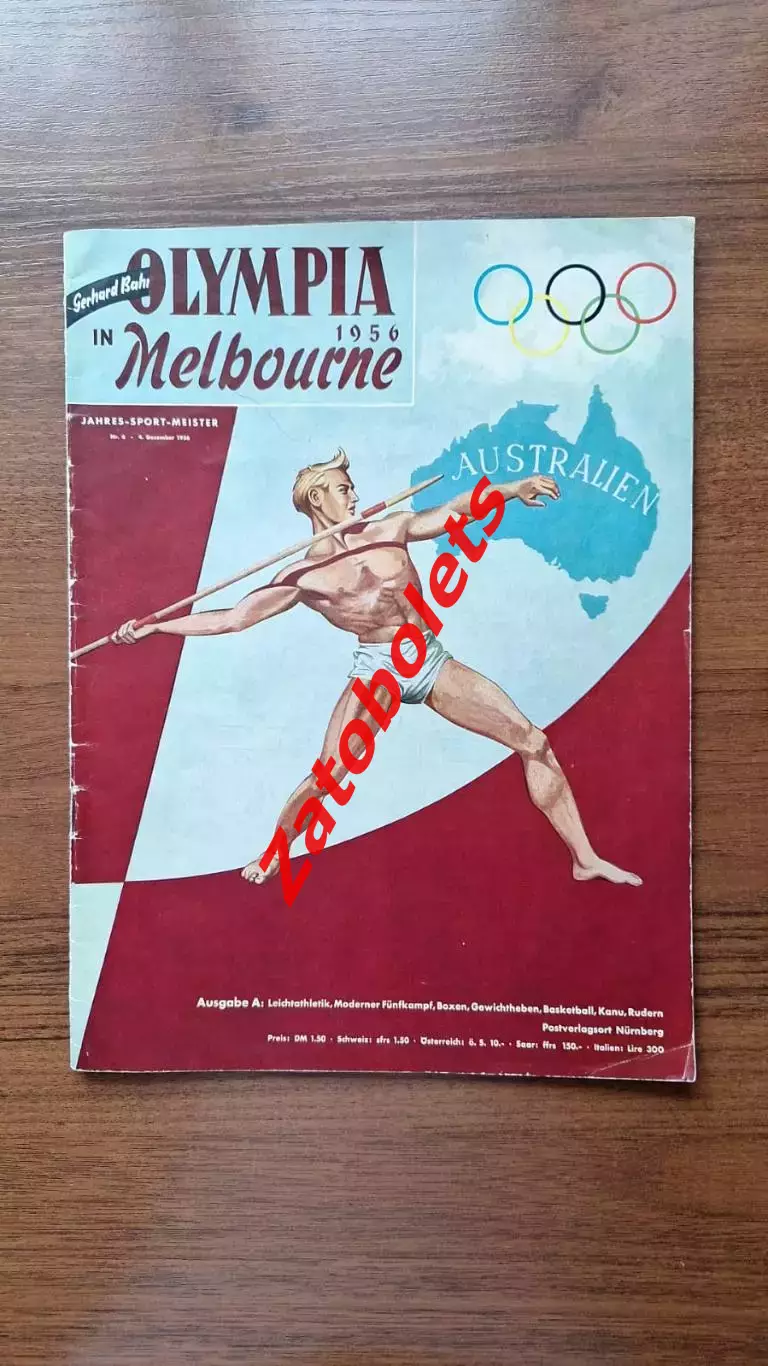 Фотоальбом Летние Олимпийские Игры Олимпиада 1956 Мельбурн ИТОГИ